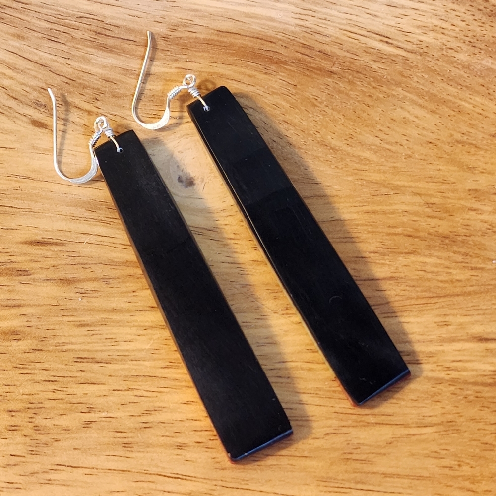 Native American Multi Stone Inlay Drop Earrings - Picture 7 of 15